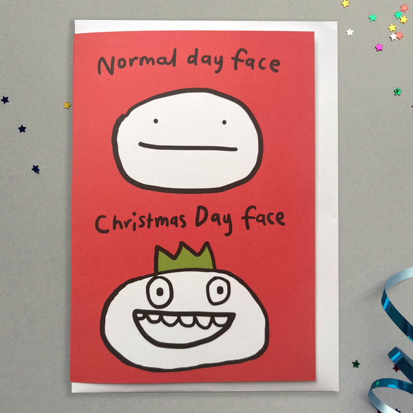 Funny Christmas Day Face Christmas Card