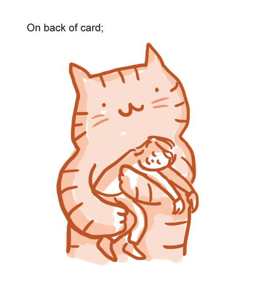 Lap Human Cat Card