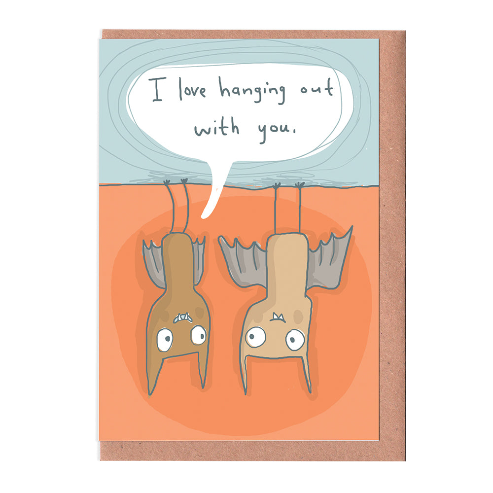 Bats Hanging Out Card
