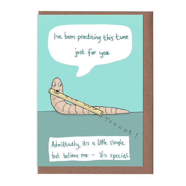 Worm Flautist Card