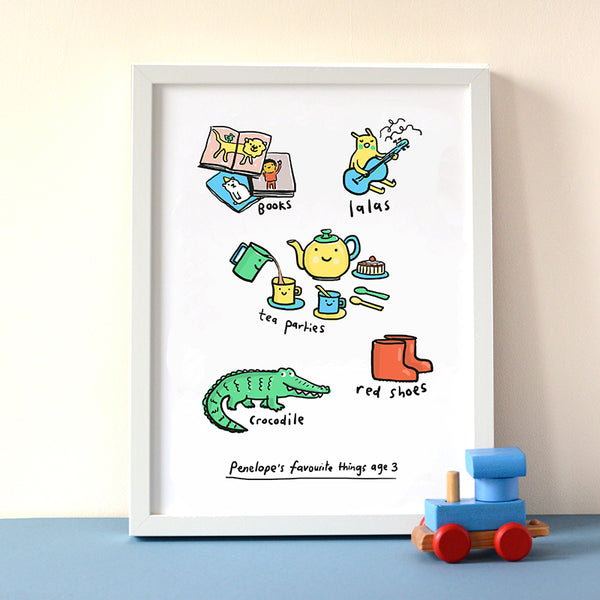 Personalised Favourite things Print
