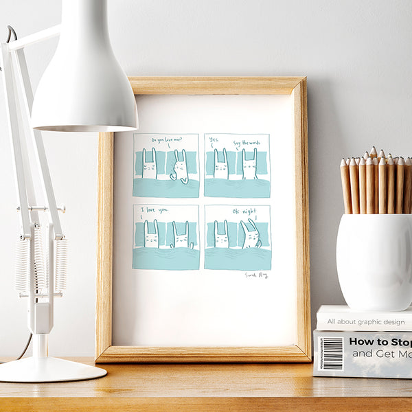Say the Words Rabbit Couple Print