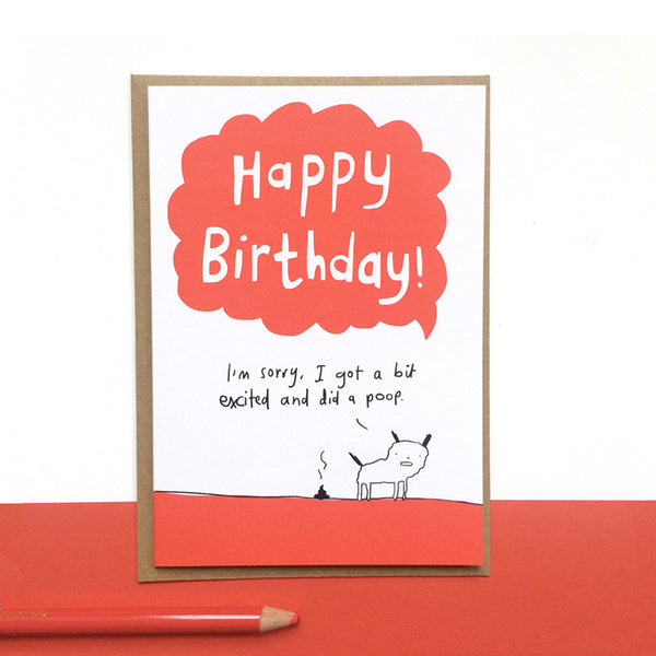 Dog poop birthday card