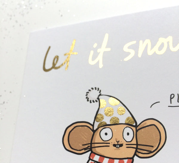 Let it Snow Foiled Christmas Card