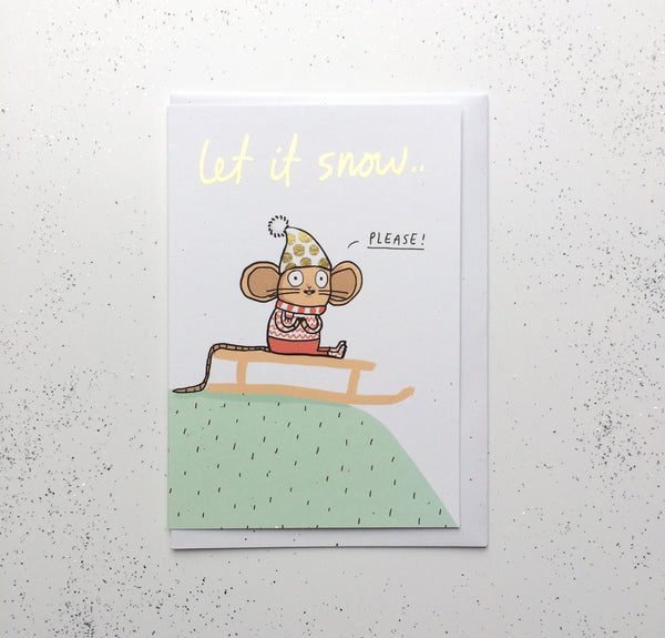 Let it Snow Foiled Christmas Card
