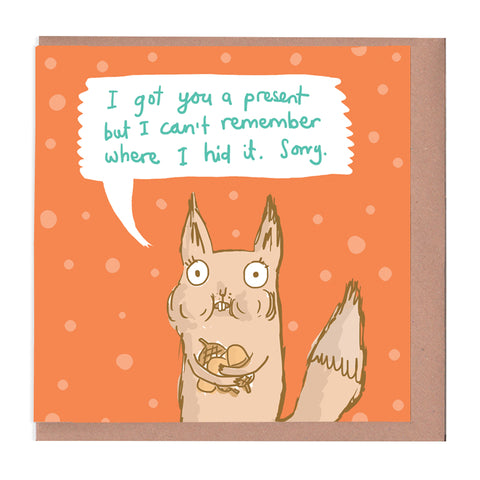 Forgetful Squirrel Birthday Card