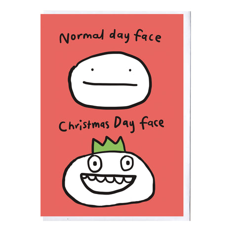 Funny Christmas Day Face Christmas Card