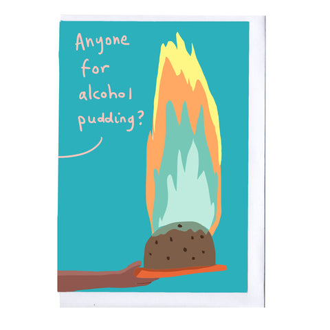 Alcohol Pudding Christmas Card