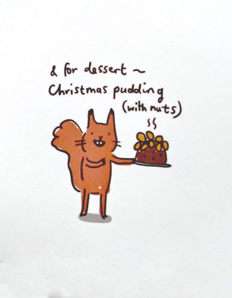 Squirrels nut feast Christmas Card