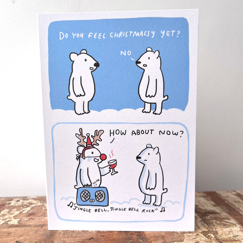 Polar Bears Feeling Christmassy Card