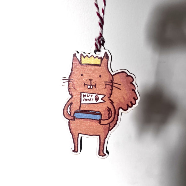 Cat, dog and squirrel Christmas Tree Wooden Decorations