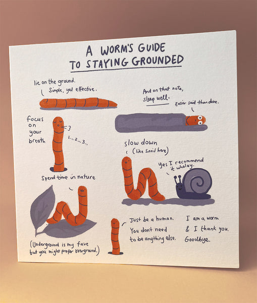 Worm Guide to Staying Grounded Card