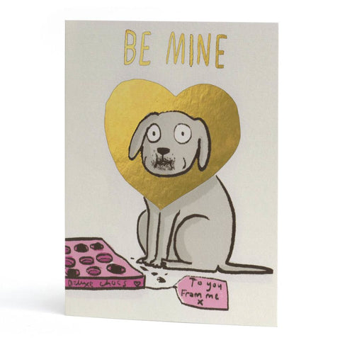 Be Mine Dog Foiled Card