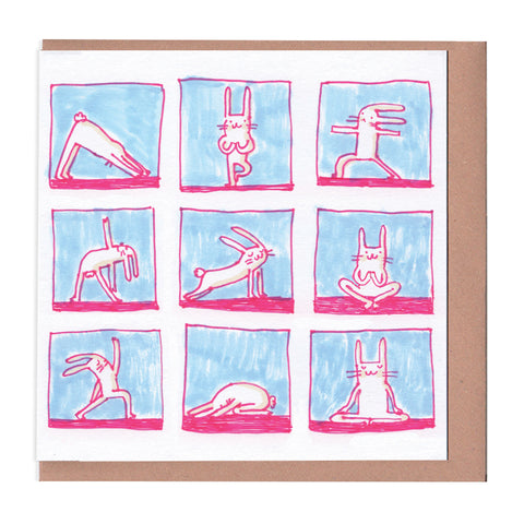 Yoga Rabbit Greeting Card