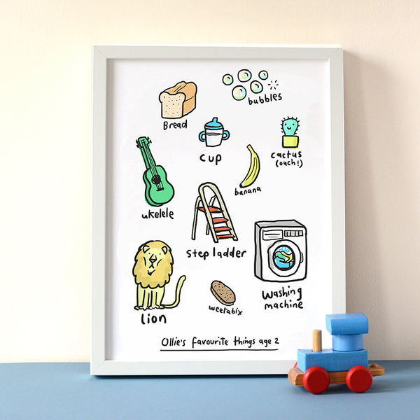 Personalised Favourite things Print