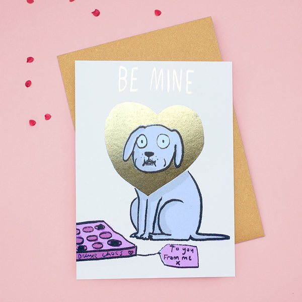 Be Mine Dog Foiled Card