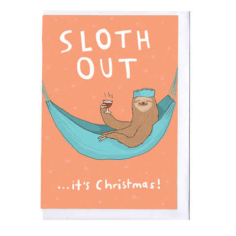 Sloth out Christmas card