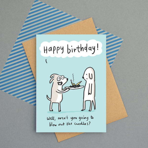 Dog and Cake Birthday Card