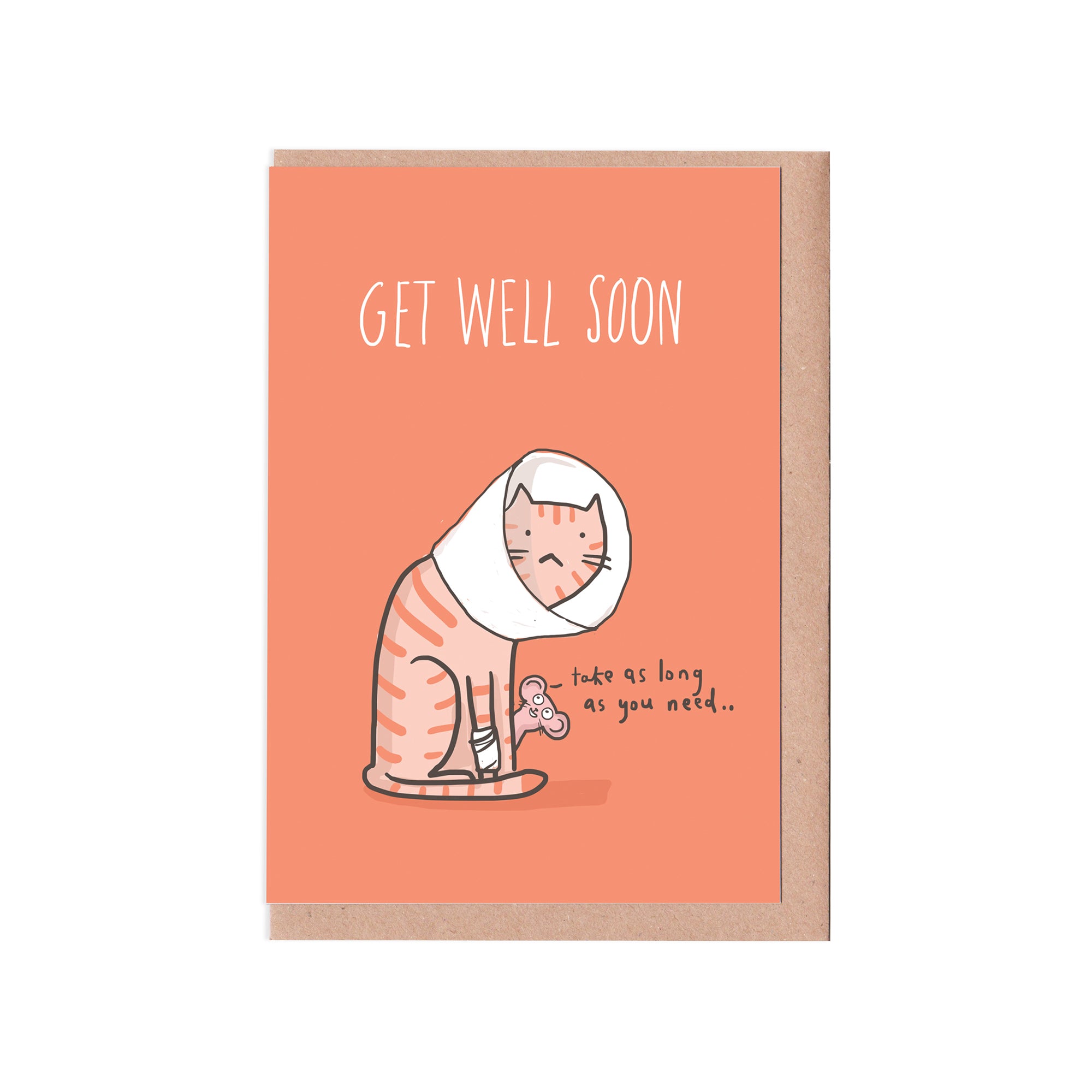 Get well soon cat card