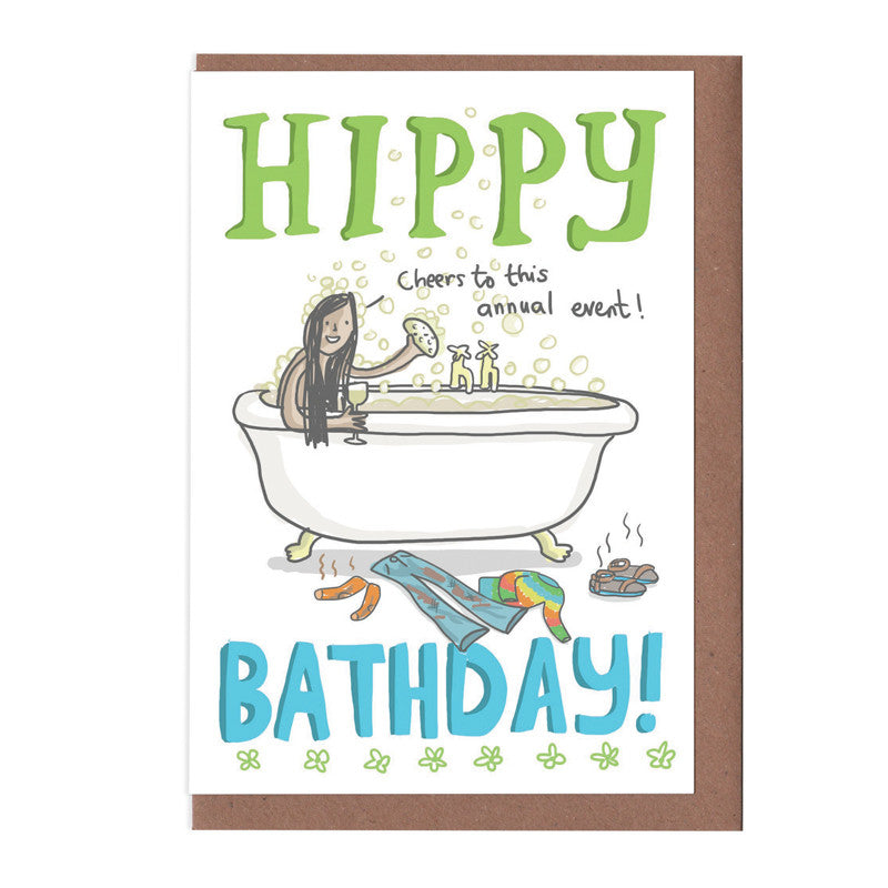 Hippy Bathday Birthday Card