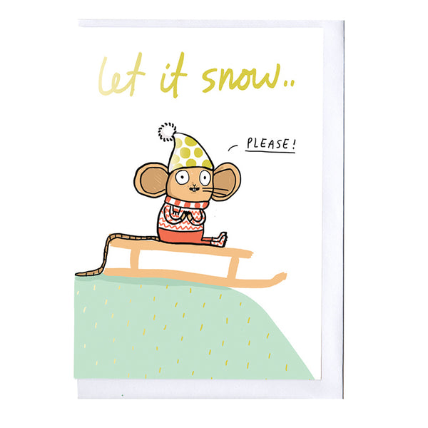 Let it Snow Foiled Christmas Card