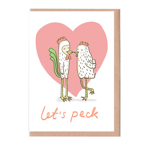 Lets Peck Valentine's Card