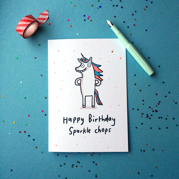 Sparkle Chops birthday card