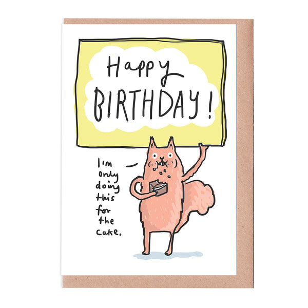 Squirrel Cake Birthday Card