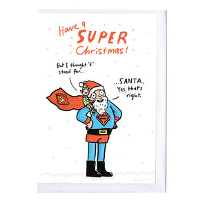 Super Santa and Elf Christmas card