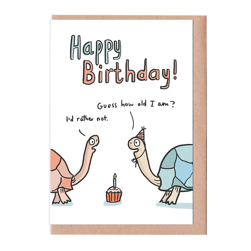 Guess my Age Tortoise Birthday Card